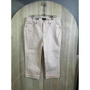 NYDJ Marilyn Straight Crop Pink Jeans Lift Tuck Technology Size 12